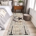 thumbnail image 4 of Runner Rug 2 x 6 Ft, Texas Star Vintage Washable Non-Slip Floor Mat for Kitchen Hallway/Entryway, Brown Retro Berry Beige Wooden Branches Long Kitchen Runner Area Rugs for Living Room, Low-Profile, 4 of 8
