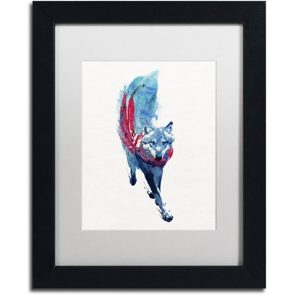Trademark Fine Art 'Lupus Lupus I' Canvas Art by Robert Farkas, White Matte, Black Frame