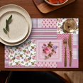 thumbnail image 4 of Pioneer Flower Floral Print Pattern Summer Placemats Table Placemats Set Of 6-Linen Kitchen Washable Placemats Table Mats 12x18 Inch Non-Slip Heat Resistant, 4 of 5
