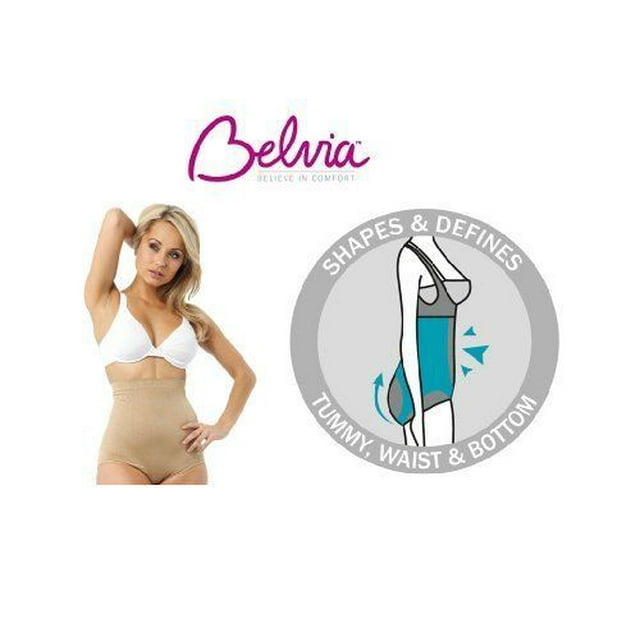 Belvia Shapewear Womens Briefs Ladiestummy Control Slimming Shaper- Beige Large
