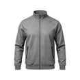 thumbnail image 3 of Full Zip Fleece Jackets for Men, Stand Neck Long Sleeve Sweatshirt Jackets, Loose No Hood Fall Outerwear with Pockets, 3 of 8