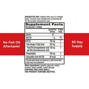 MegaRed Ultra Strength Krill Oil Omega 3 Supplement, 750mg Krill Oil – EPA & DHA & Antioxidant Astaxanthin for Heart Health, 80 Softgels, No Fish Oil Aftertaste (Pack of 2)