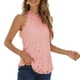 thumbnail image 4 of Blusa Top, Mujeres Tank Tops Elegante Encaje Trim Keyhole Back Para Club Nocturno Para Damas Cergrey Rosa XL, 4 of 6