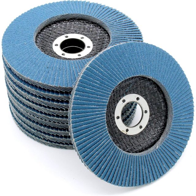 Compartimentos para discos │ azul │ 10 piezas │ Ø 125 mm │ grano 80 │ Acero inoxidable │ Discos abrasivos │ Discos de láminas
