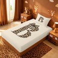 thumbnail image 4 of meiyoeat leopard Bowknot Monogram Art Twin Sheets,Cheetah Print Initial B Bedding,3 Pieces,1 Fitted Sheet and 1 Pillowcase, 4 of 6