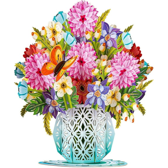 HugePop Spring Flower Bouquet Pop Up With Detachable Paper Flower