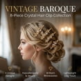 thumbnail image 7 of Miallo 8 Pcs Gold Rhinestone Hair Clips Set, Vintage Flower & Butterfly Bobby Pins for Women, Decorative Crystal Hair Slides for Bangs, 7 of 7