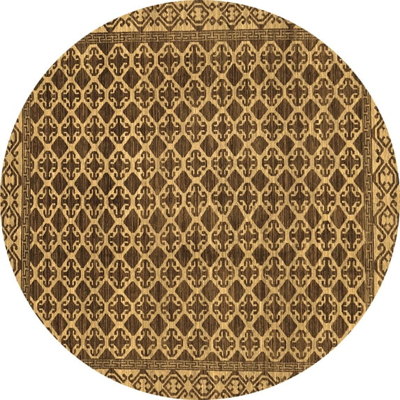 Ahgly Company Indoor Round Southwestern Brown Country Area Rugs, 7' Round