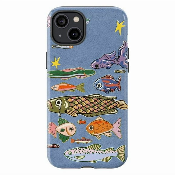 Hawaii Colorful Fish Phone Case, Whimsical Ocean Animal Design Phone Cover Compatible with iPhone 16 15 14 13 12 11 Pro Max