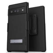 Encased Slimline Designed for Google Pixel 6 Pro Belt Clip Case with Kickstand (2021) Ultra Thin Case with Holster (Black)