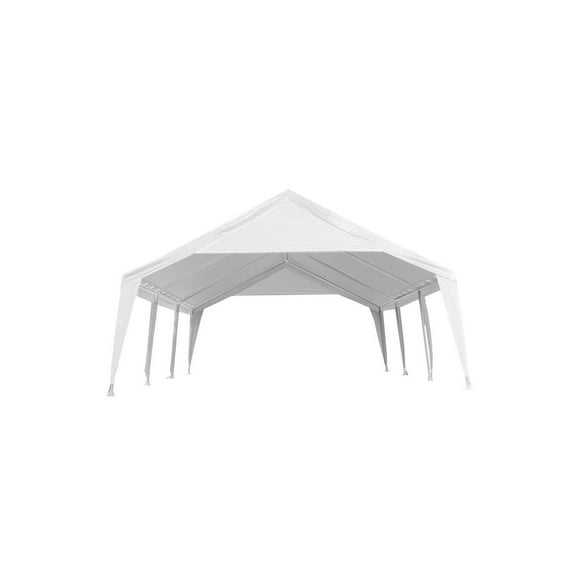 Homestock Art Nouveau Allure 20 Ft X 20 Ft White/White Tent - Spacious Outdoor Canopy For Weddings, Parties, And Events, Weather-Resistant With Elegant Design