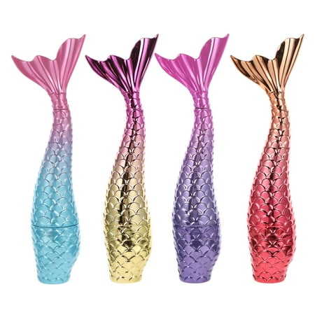 

BESTONZON 4pcs Creative Mermaid Shape DIY Lip Gloss Tube Lipstick Tube Lip Balm Bottles