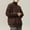 Brown, variant on Hrsba Mens Crewneck Sweater Solid Color Textured Thick Long Sleeve Knit Sweater for Men Casual Fall Winter Warm Pullover Top