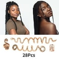 thumbnail image 3 of Unique Bargains 28 Hair Cuffs Dreadlock Hollow Snake-shaped Dreadlock Hair Clips Rose Gold Tone, 3 of 5