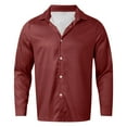 thumbnail image 4 of MIXUE Mens Casual Button Down Shirts Solid Color Lapel Long Sleeve Slim Fit Casual Shirt Tops Activewear,Red,XL, 4 of 5