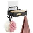 thumbnail image 4 of DSstyles Stainless Steel Black Wall Mounted Soap Drain Soap Holder Free 4 Hooks Black, 4 of 6