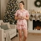 thumbnail image 5 of HITIME Pijama Navideña para Mujer de Seda de Leche Talla 2XL, Conjunto de Short y Playera, Tela Ultra Suave y Transpirable, Comodidad de Lujo para Dormir o Lounge, 5 of 8