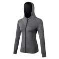 Women Fullzip Hooded Jackets Sport Hoodie Raglan Long Sleeves Pockets