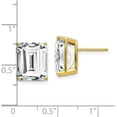 thumbnail image 4 of 14k Yellow Gold 12x10.2mm Emerald Cut Cubic Zirconia Earrings - 12mm, 4 of 6