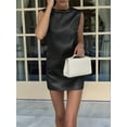 thumbnail image 3 of Women'S Satin Backless Round Neck Sleeveless Party Mini Dress Black XL, 3 of 5