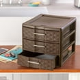 thumbnail image 2 of Sterilite Medium Weave 3 Drawer Unit Plastic, Espresso, Set of 4, 2 of 11