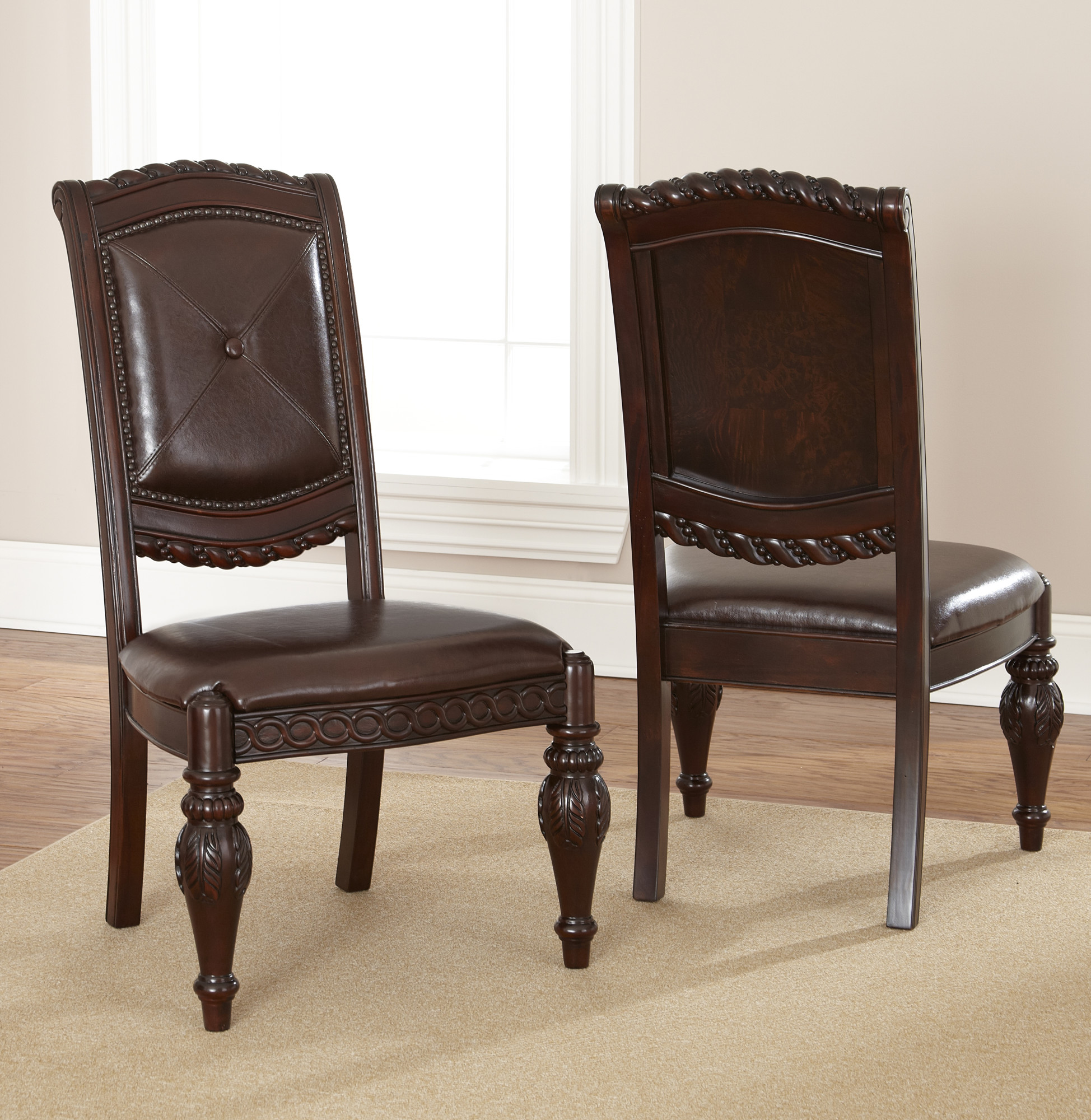 Steve Silver Antoinette Dining Arm Chairs, Set of 2, Cherry