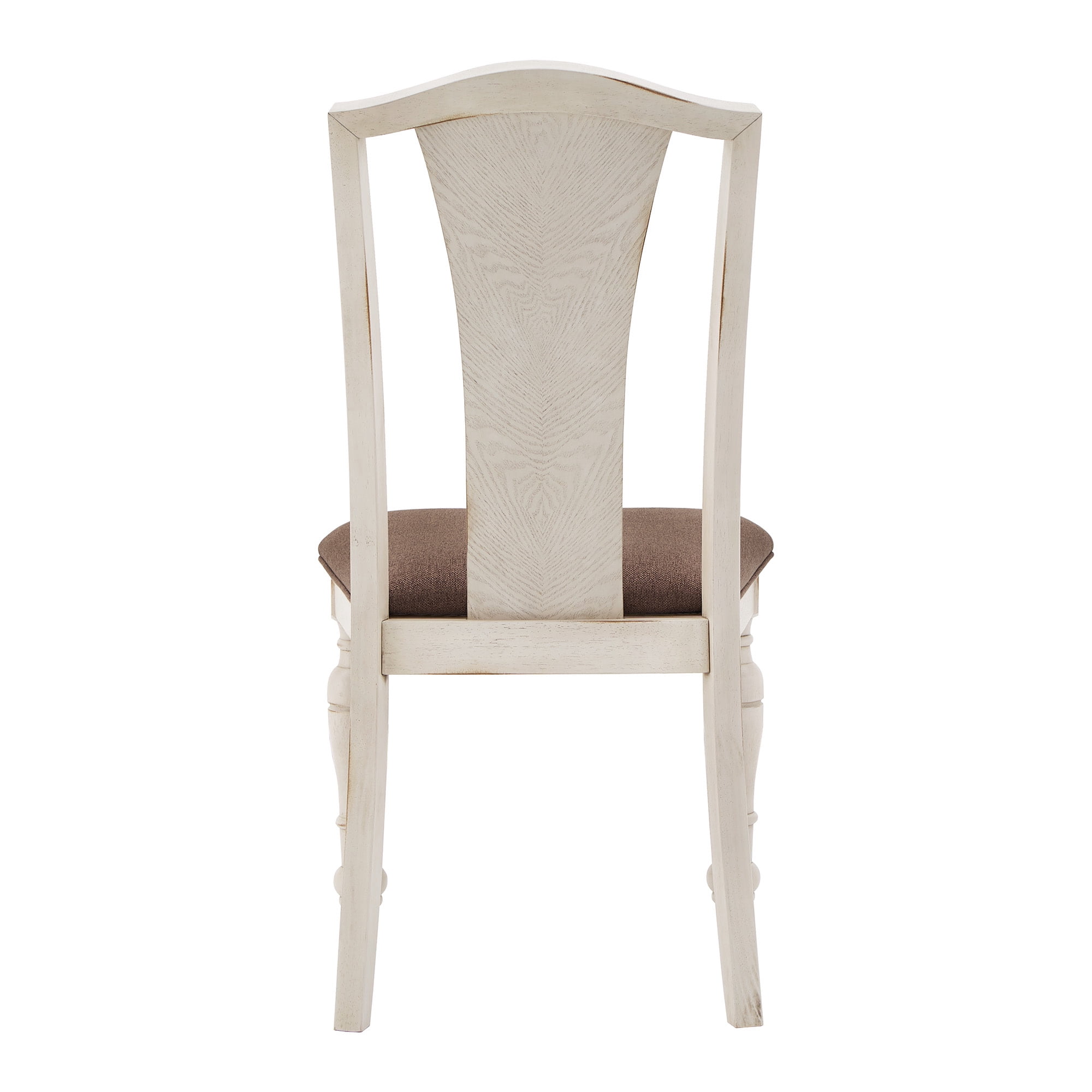 Weston Home Gueret Slat Back Solid Wood Dining Chairs, Set of 2, Dark Brown/Antique White