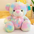 thumbnail image 3 of Lindo oso de peluche arcoíris, animales de peluche, pajarita de peluche, juguetes para niños, regalos (35 cm), 3 of 5