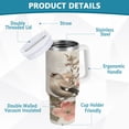 thumbnail image 4 of 40 oz Insulated Stainless Steel Tumbler Double Wall Stainless Steel Tumbler with 2-Way Drinking Beautiful Birds Sitting on Branches, 4 of 9