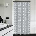 thumbnail image 2 of Stall Small Boho Gray Half Size Shower Curtain Chevron Herringbone Striped Geometric 36Wx72H Inch Single Narrow Tiny Walkin Stand Up Fabric Decor Bathroom Polyester Waterproof 7 Pack Hooks, 2 of 6