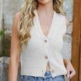 thumbnail image 2 of Kaemgyyd Going out Tops for Women Casual Deep V Summer Knit Sweater Vest Cute Trendy Sleeveless Button down Slim Shirt Blouse, 2 of 7