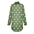thumbnail image 5 of TQWQT Plus Size Turtlenecks for Women Loose Fit Polka Dot Printed Tunic Top Long Sleeve Mockneck T-Shirts Curved Hem Graphic Tee Fall Outfits 2024 Green 2XL, 5 of 5