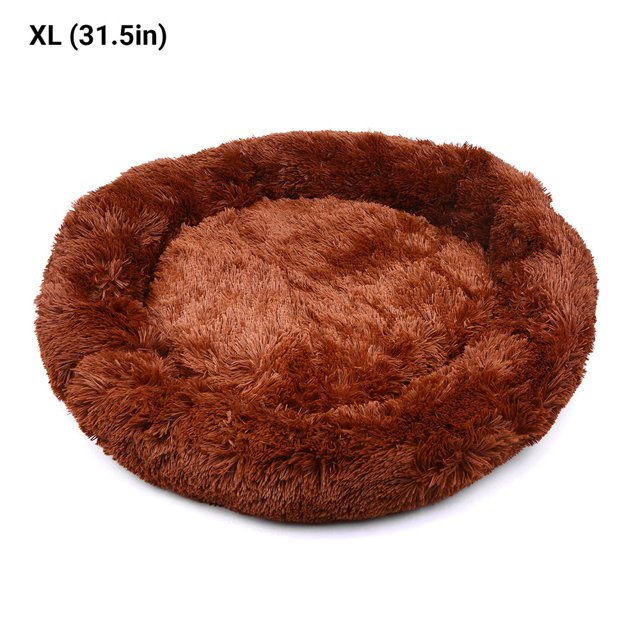 Labymos Lit Rond Confortable en Peluche pour Chiens Chats Base Imperméable Antidérapante en Fourrure Douce