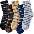 thumbnail image 2 of 5Pairs Mens Fuzzy Slipper Socks Soft Warm Fluffy Cozy Cabin Winter Sleeping Christmas Socks, 2 of 7