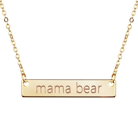 Long Bar Necklace - Mama Bear Necklace Gold Mom Necklace Bar Necklace Mother's Day Gift Jewelry for Mom