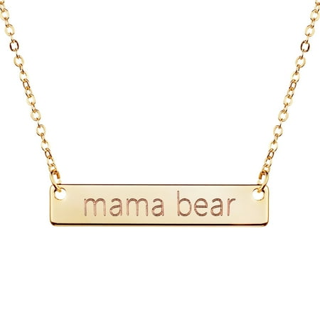 Mama Bear Necklace Gold Mom Necklace Bar Necklace Mother's Day Gift Jewelry for