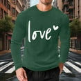 thumbnail image 5 of EchfiProm Mens Valentine T shirts Army Green Waffle Shirts Long Sleeve Love Summer Tops for Adult 4XL, 5 of 9