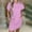 Pink, variant on asdoklhq Spring Dresses for Women 2026 Women's Fashion Casual Solid Color Pocket Short Sleeve Round-Neck Dress Blue XL