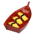 thumbnail image 3 of Pack Of 2 Japanese Red Sushi Boat Serving Plate Plastic Lacquer Restaurant Grade, 3 of 9