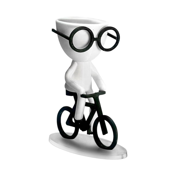 Wmhnj Maceta de cermica para suculentas con orificio de drenaje - Diseño de bicicleta - Ideal para hierbas, cactus y decoracin del hogar u oficina