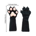 thumbnail image 2 of Byfri Black Pink Furry Animal Paw Gloves 40x15cm Warm Plush Mittens for Winter Festive Events, 2 of 7