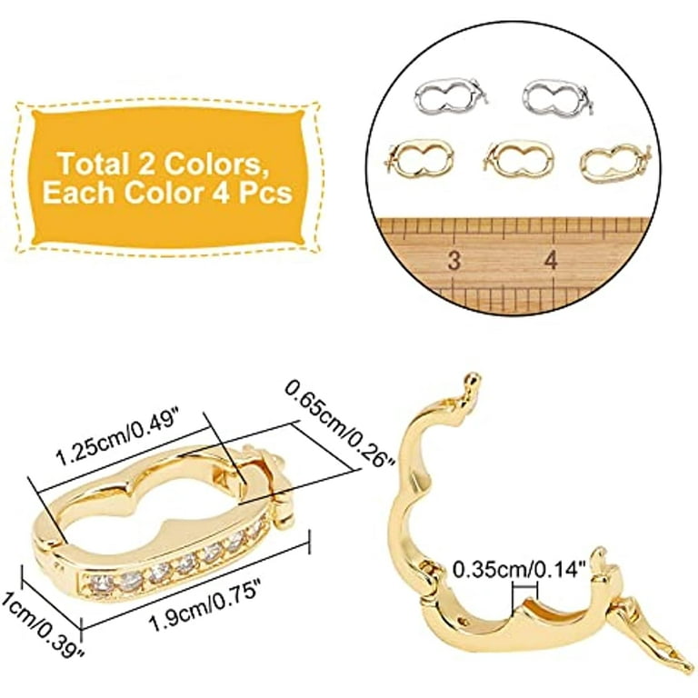 2Pcs Pearl Enhancer Shortener Clasps Brass Interchangeable Bail Connector  with Safety Catch for Diy Bead Necklace Jewelry Making - AliExpress