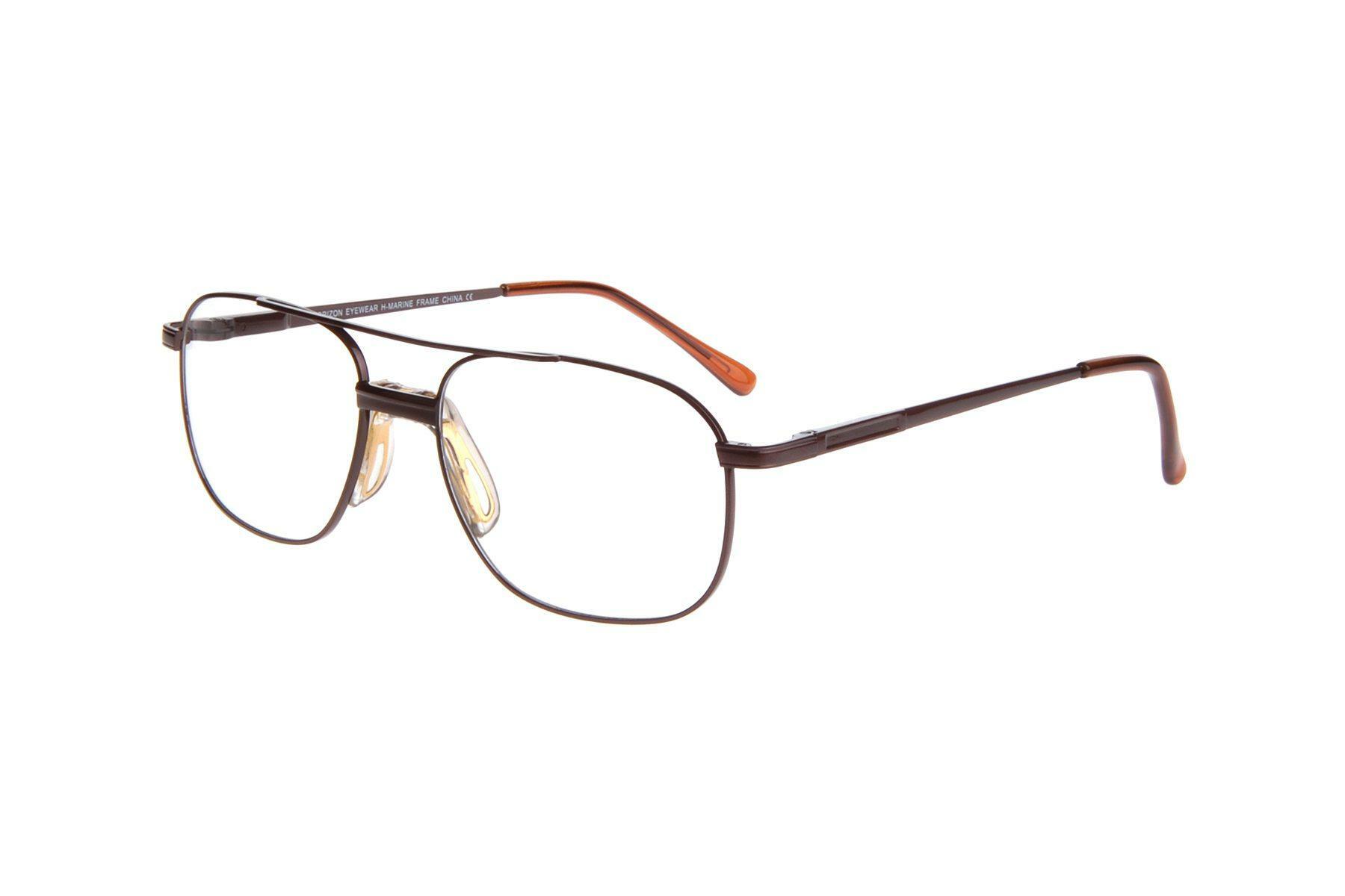 NEW HORIZON Eyewear Brown MARINE Aviator Eyeglasses 58/18  display picture 3