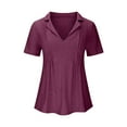 thumbnail image 3 of Njoeus Womens Tops, Tunic Shirts for Women women's V-Neck Short Sleeve Tops and Blouses Work Casual Collared Tunic Shirt Summer S-XXL, 3 of 5