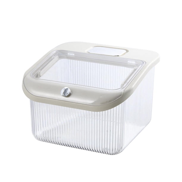 Recipiente para alimentos secos, dispensador de arroz, tapa sellada multiusos, contenedor de almacenamiento de arroz, contenedor de almacenamiento de Blanco Pequeño Gloria Contenedor de almacenamiento de arroz