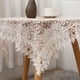 thumbnail image 1 of Mantel redondo transparente con encaje pastoral, bordado, estilo cafetería, mantel para mesa de comedor, mantel de té blanco arroz, mantel para TV, mueble, cubierta a prueba de polvo, toalla, 1 of 6