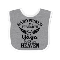 Inktastic Handpicked for Earth by My Yaya in Heaven with Angel Wings Boys or Girls Baby Bib