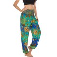 thumbnail image 3 of SWSMCLT Women's Boho Pants Smocked Waist Harem Cinch Bottom Beach Trousers Print Bloomer Yoga Hippie with Pockets Bohemian Aladdin Indian Thai Baggy Patterned2 One Size, 3 of 5