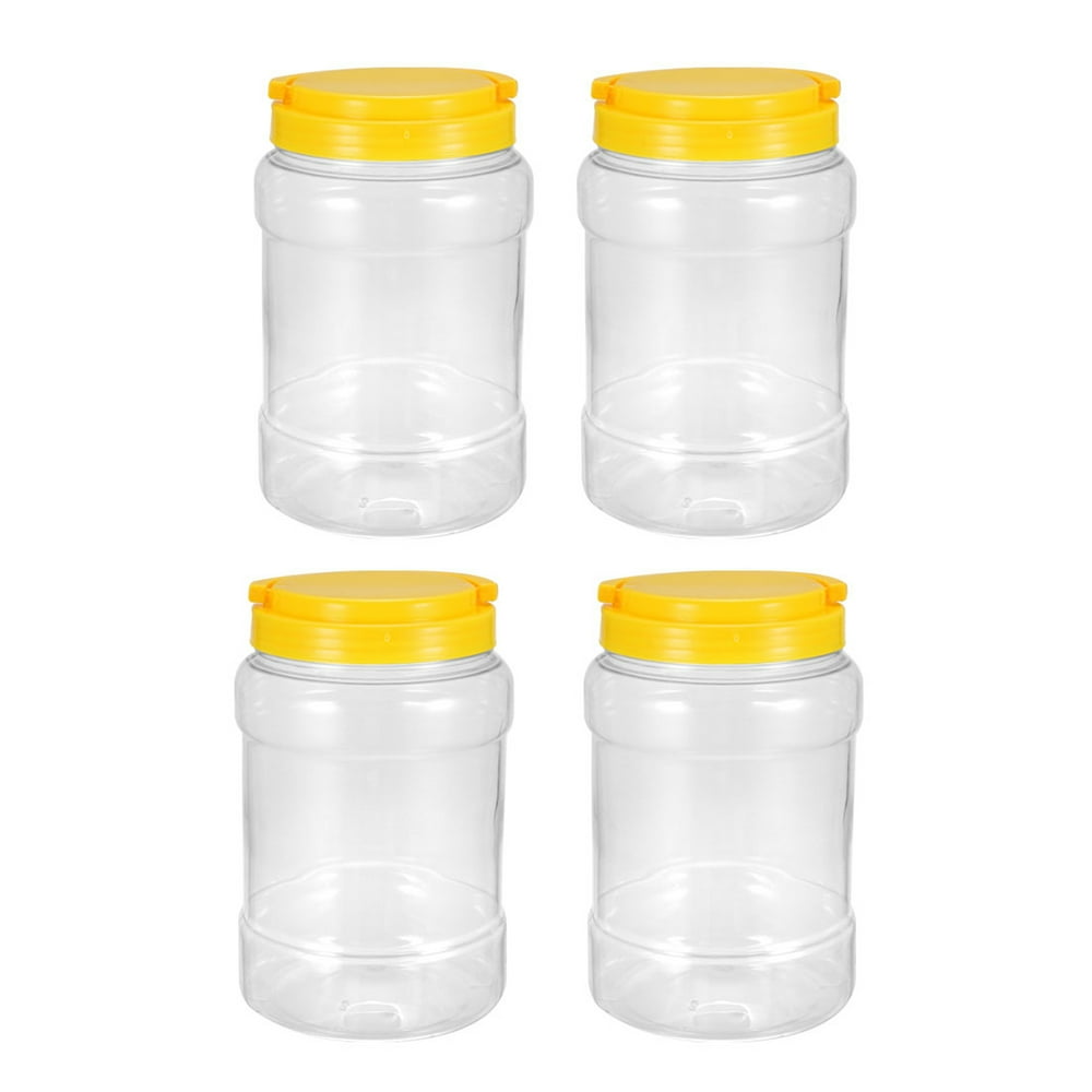 Empty Plastic Storage Jars, 1100ml PET Screwon Lids Sealed Honey