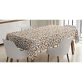 thumbnail image 1 of Alphabet Tablecloth, Composition of Cut Style Bi-Color Geometric Letters on a Plain Background, Rectangle Satin Table Cover Accent for Dining Room and Kitchen, 52" X 70", Multicolor, by Ambesonne, 1 of 2